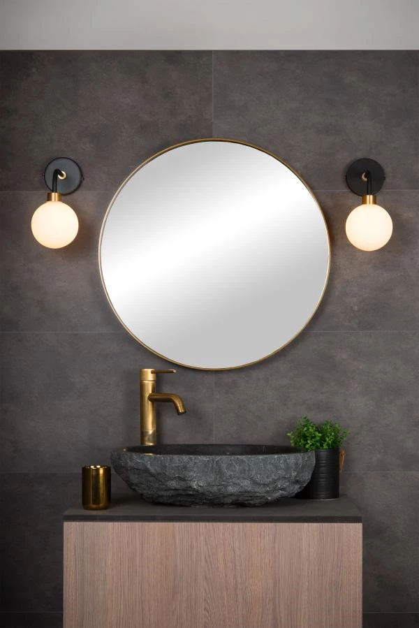 Lucide BEREND - Wall light Bathroom - 1xG9 - IP44 - Black - atmosphere 4